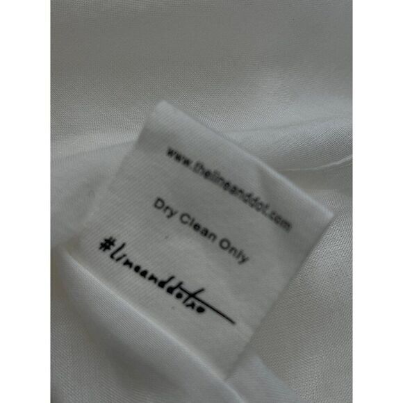 Line + Dot Women White Textured Off Shoulder Self-Belted Slit Midi Dress Size S - Picture 11 of 12